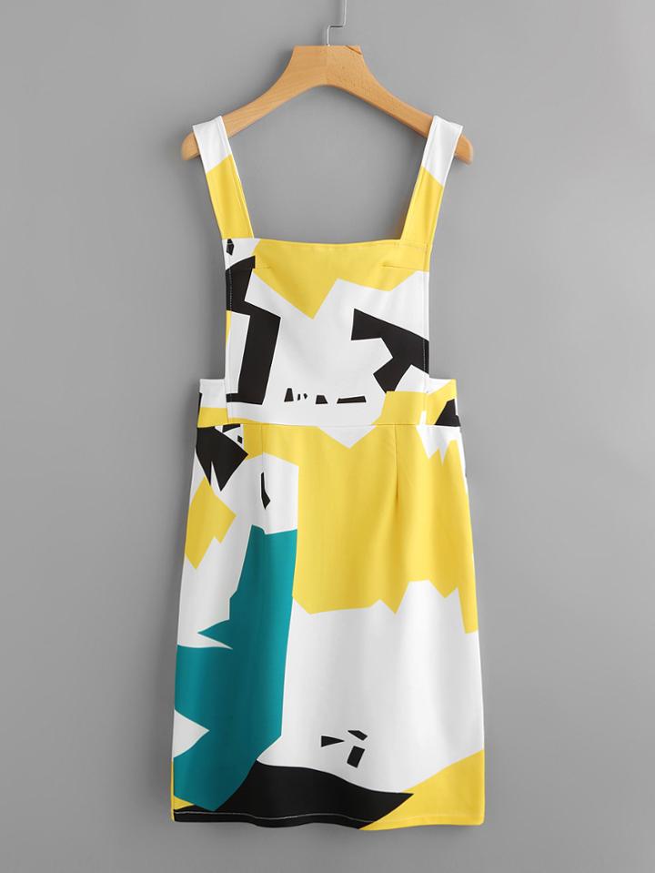 Shein Abstract Geo Print Overall Dress