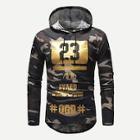 Shein Men Camouflage & Letter Print Hoodie