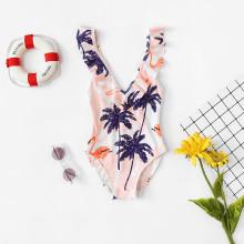 Shein Girls Tropical Print Swimsuit