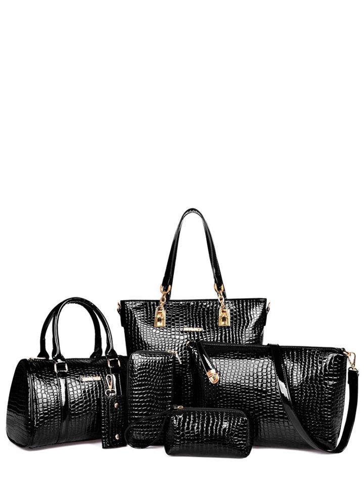 Shein 6pcs Crocodile Embossed Bags Set