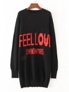 Shein Letter Print Sweater Dress