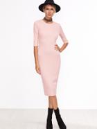 Shein Pink Half Sleeve Casual Midi Dress