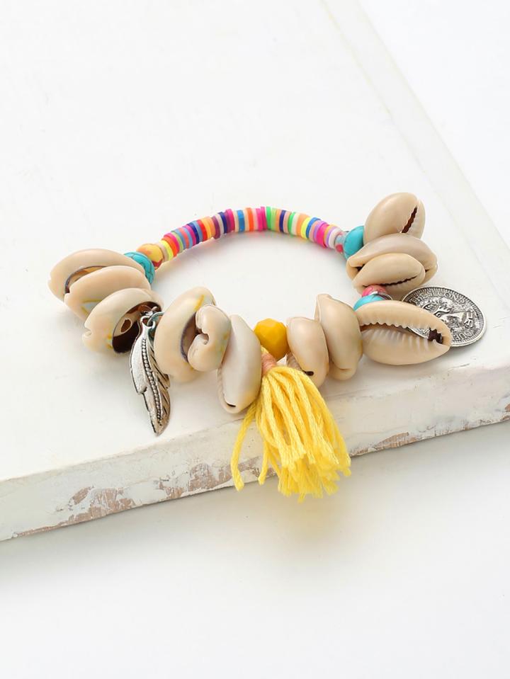 Shein Shell & Tassel Design Charm Bracelet