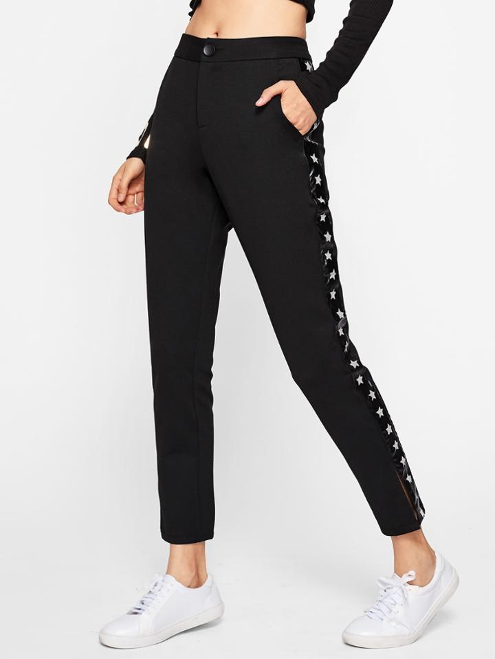 Shein Star Tape Embellished Pants