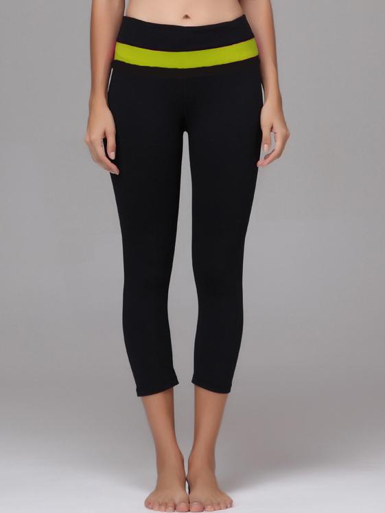 Shein Olive Green Striped Trim Sports Leggings