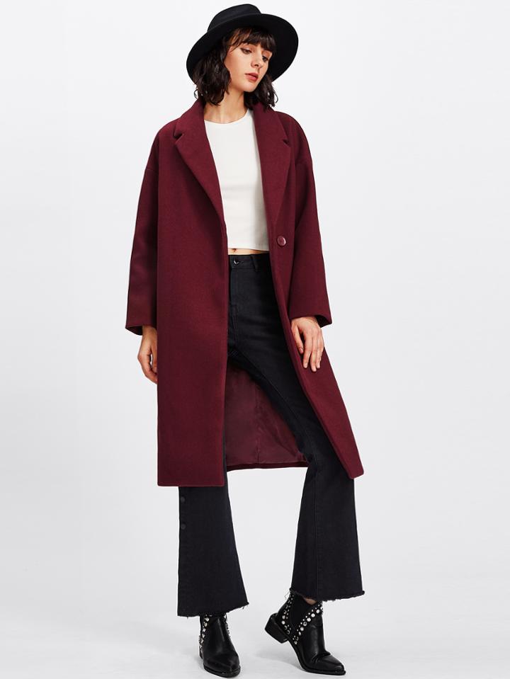 Shein Notch Collar Longline Coat