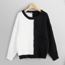 Shein Two Tone Teddy Sweater
