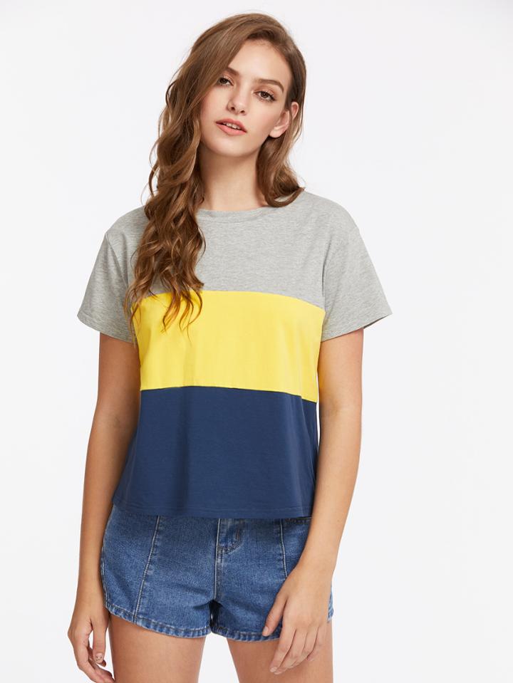 Shein Marled Color Block Tee