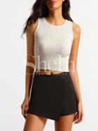 Shein Black Drop Waist Zipper Asymmetric Shorts