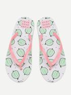 Shein Watermelon And Letter Print Toe Post Sandals
