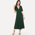 Shein Empire Waist Scallop Trim Dress