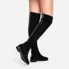 Shein Solid Suede Knee Length Boots