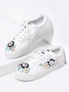 Shein Flower Embellished Lace Up Plimsolls