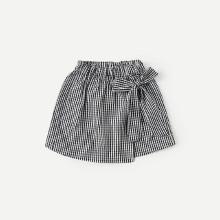 Shein Girls Knot Side Plaid Shorts