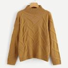 Shein Plus Mixed Knit Solid Sweater