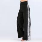 Shein Sequin Contrast Wide Leg Pants