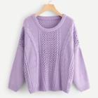Shein Cable Knit Hollow Out Sweater