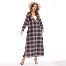 Shein Tartan Plaid Split Side Longline Dress