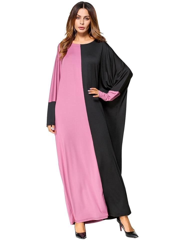 Shein Color Block Batwing Long Dress