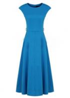 Rosewe Fresh Cotton Blended Blue A Line Dress For Lady