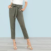 Shein Self Belted Pocket Side Pants