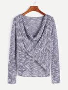 Shein Draped Neck High Low Slub Knit T-shirt