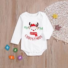 Shein Toddler Boys Letter & Snowman Print Jumpsuit