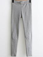 Shein Grey Crown Embroidery Skinny Leggings