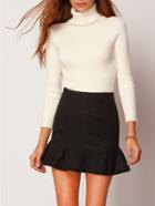 Shein Black Slim Jacquard Fishtail Skirt