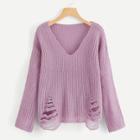 Shein Laddering Split Paper Thin Jumper