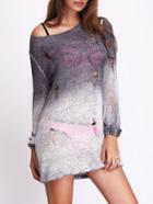 Shein Ombre Rips Sweater Dress