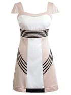 Shein Multicolor Cap Sleeve Zipper Back High Waist Dress
