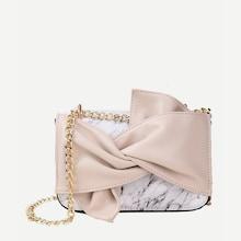 Shein Knot Decor Marble Chain Bag