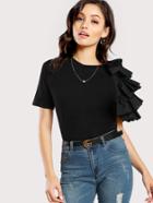 Shein One Side Layered Ruffle Top