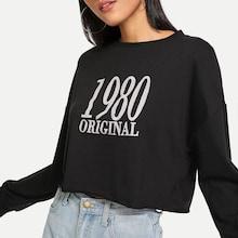 Shein Letter And Number Print Drop Shoulder Hoodie