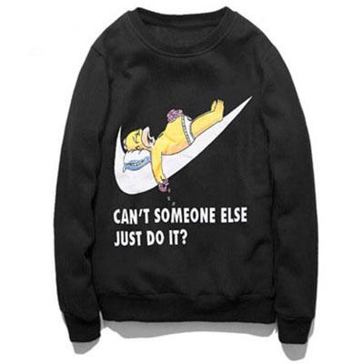 Shein Spoof Cartoon Fleece Sweatshirts