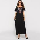 Shein Graphic Embroidered Longline Dress