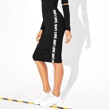 Shein Lettering Side Seam Jersey Skirt