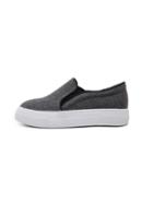 Shein Grey Felt Flatform Slip On Sneakers
