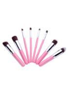 Shein Pink And Silver Makeup Brush Set 8pcs