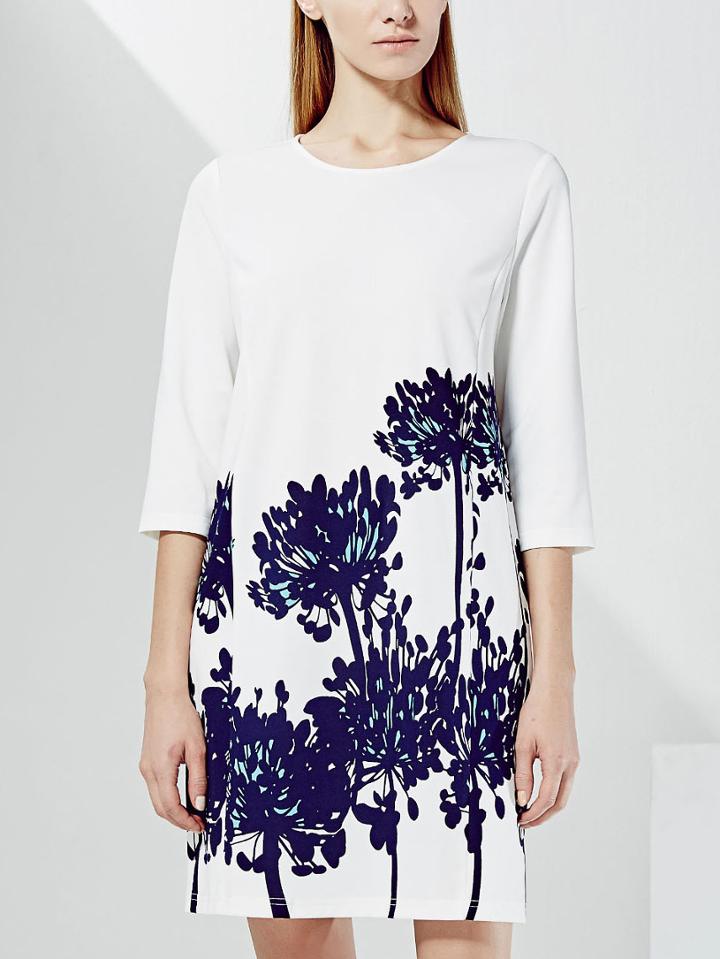 Shein Flower Print Dress With Zipper