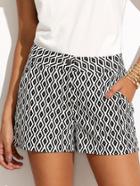 Shein Black And White Pattern Pocket Shorts