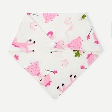 Shein Baby Button Detail Cartoon Handkerchief