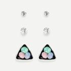 Shein Rhinestone & Triangle Design Earring Set