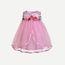 Shein Girls 3d Floral Decoration Nash Dress