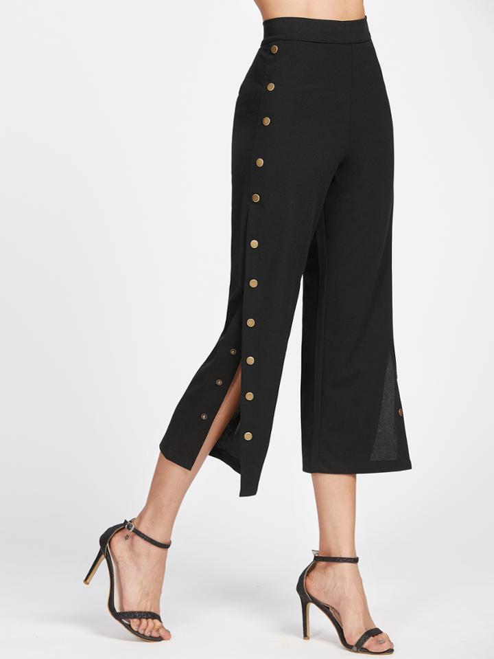 Shein Metal Button Side Pants