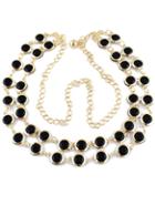 Shein Black Gemstone Gold Chain Belt