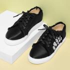 Shein Raw Trim Lace Up Low Top Sneakers