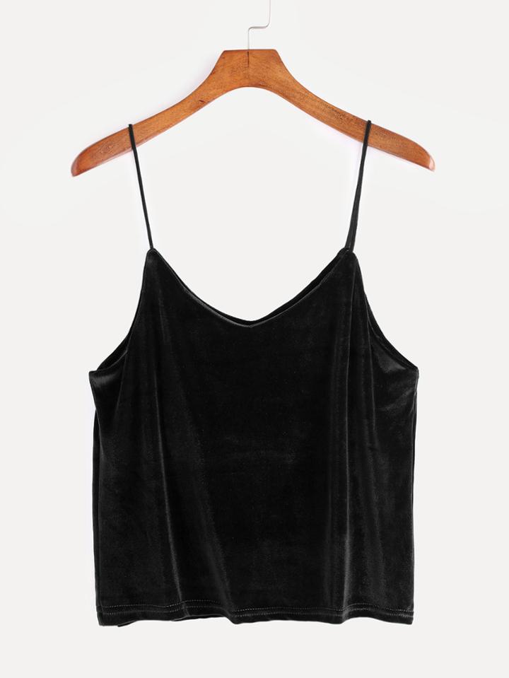 Shein Black Velvet Cami Top