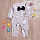Shein Toddler Boys Bow Front Cartoon Print Jumpsuit